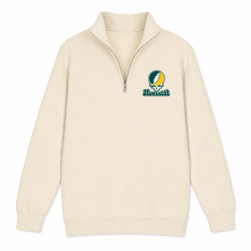 Humboldt Stealie Premium Unisex Quarter-Zip — Design: Humboldt State / Cal Poly Humboldt — Sand