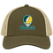 Humboldt Stealie Premium Unisex Trucker Cap — Design: Humboldt State / Cal Poly Humboldt — Moss/Khaki