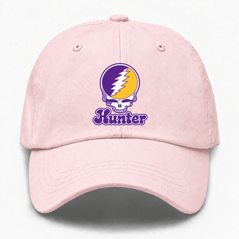 Hunter Stealie Premium Unisex Dad Hat — Design: Hunter College — Pink