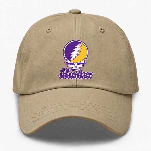 Hunter Stealie Premium Unisex Dad Hat — Design: Hunter College — Khaki