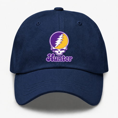 Hunter Stealie Premium Unisex Dad Hat — Design: Hunter College — Navy