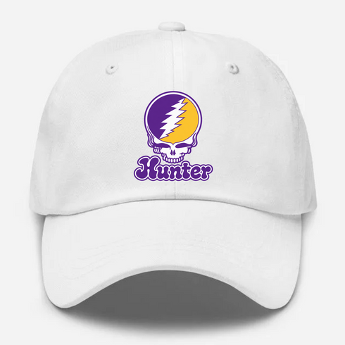 Hunter Stealie Premium Unisex Dad Hat — Design: Hunter College — White