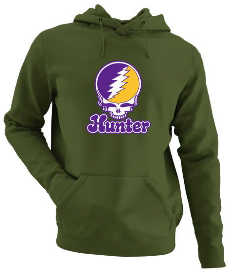 Hunter Stealie Premium Unisex Hoodie — Design: Hunter College — Military Green