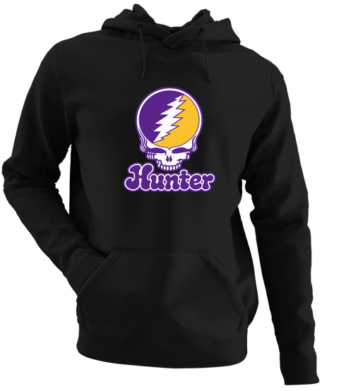 Hunter Stealie Premium Unisex Hoodie — Design: Hunter College — Black