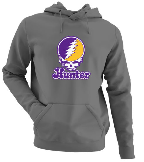 Hunter Stealie Premium Unisex Hoodie — Design: Hunter College — Charcoal