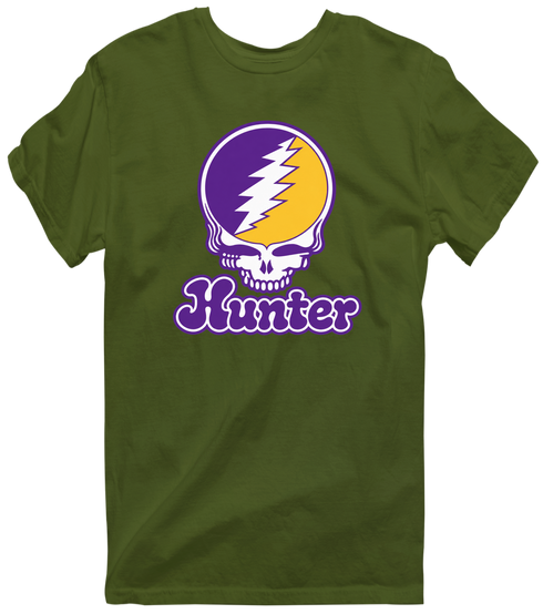 Hunter Stealie Premium Unisex T-Shirt — Design: Hunter College — Military Green