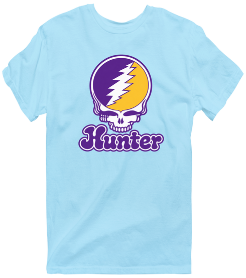 Hunter Stealie Premium Unisex T-Shirt — Design: Hunter College — Light Blue