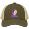 Hunter Stealie Premium Unisex Trucker Cap — Design: Hunter College — Moss/Khaki