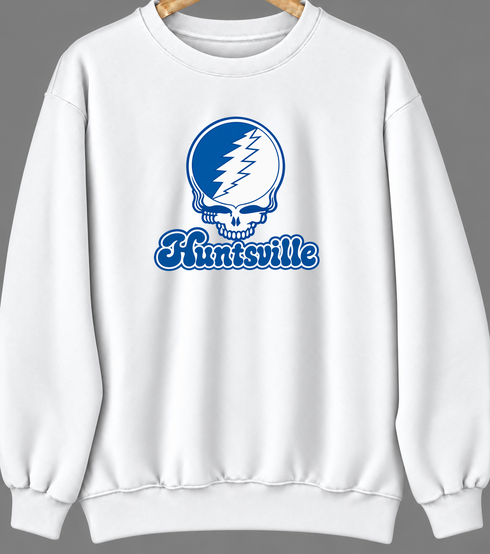 Huntsville Stealie Premium Unisex Crewneck — Design: Alabama in Huntsville University of — White