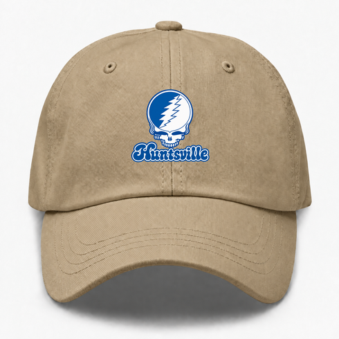 Huntsville Stealie Premium Unisex Dad Hat — Design: Alabama in Huntsville University of — Khaki