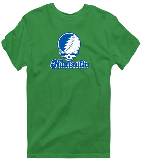 Huntsville Stealie Premium Unisex T-Shirt — Design: Alabama in Huntsville University of — Irish Green