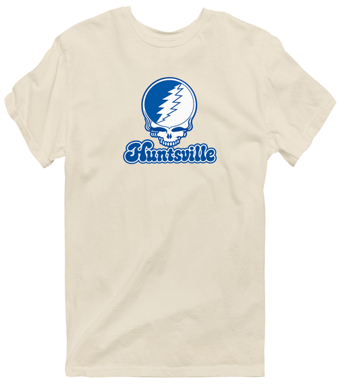 Huntsville Stealie Premium Unisex T-Shirt — Design: Alabama in Huntsville University of — Sand
