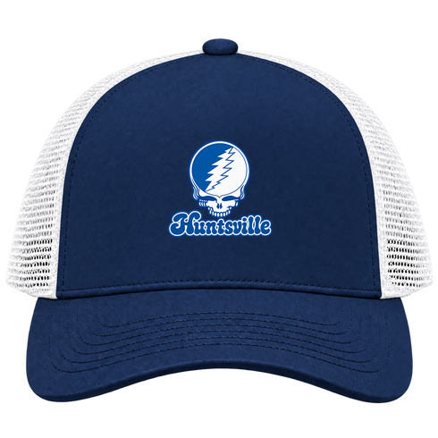 Huntsville Stealie Premium Unisex Trucker Cap — Design: Alabama in Huntsville University of — Navy/White
