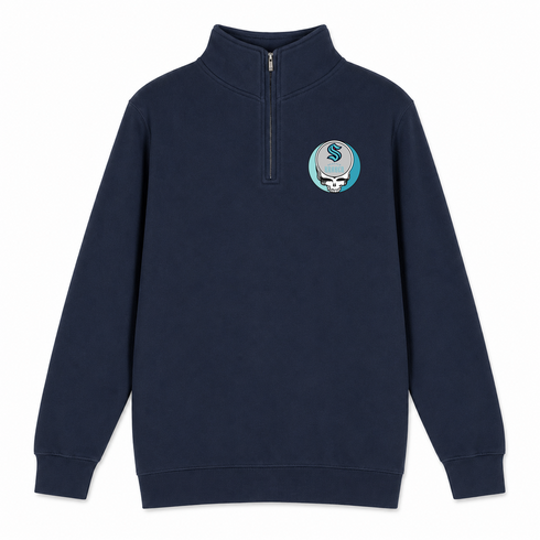 Seattle Kraken - Premium Grateful Dead Quarter-Zip Pullover - Navy - 3