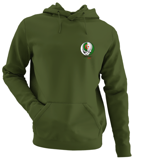 Algeria FIFA World Cup - Premium Grateful Dead Left Chest Hoodie - Military Green - 7