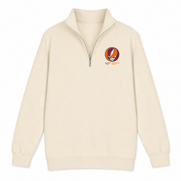 University of Vermont - Premium Grateful Dead Quarter-Zip Pullover - Sand - 1