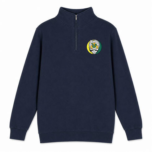 University of Oregon - Premium Grateful Dead Quarter-Zip Pullover - Navy - 3
