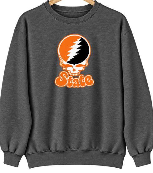 Idaho Stealie Premium Unisex Crewneck — Design: Idaho State University — Dark Heather