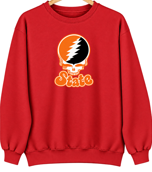 Idaho Stealie Premium Unisex Crewneck — Design: Idaho State University — Red