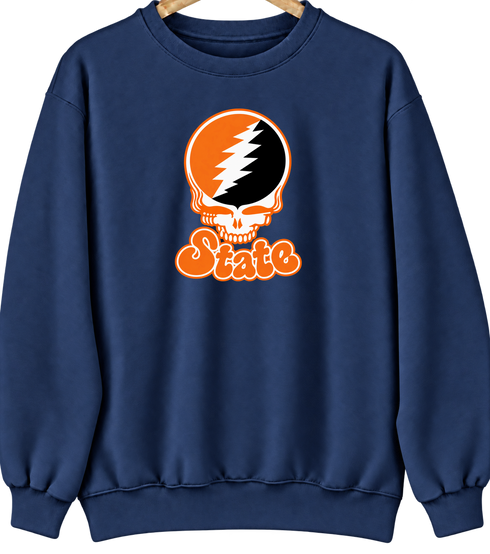 Idaho Stealie Premium Unisex Crewneck — Design: Idaho State University — Navy