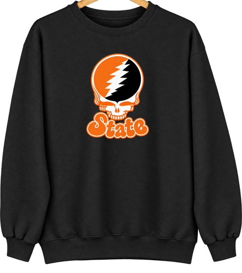Idaho Stealie Premium Unisex Crewneck — Design: Idaho State University — Black