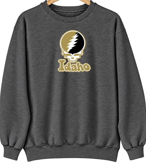 Idaho Stealie Premium Unisex Crewneck — Design: Idaho University of — Dark Heather