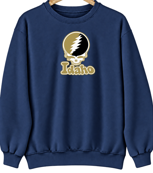 Idaho Stealie Premium Unisex Crewneck — Design: Idaho University of — Navy