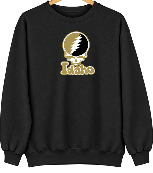 Idaho Stealie Premium Unisex Crewneck — Design: Idaho University of — Black