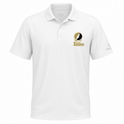 Idaho Stealie Premium Unisex Polo — Design: Idaho University of — White