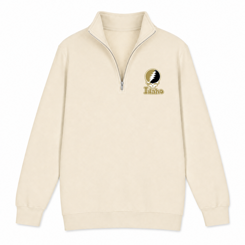 Idaho Stealie Premium Unisex Quarter-Zip — Design: Idaho University of — Sand