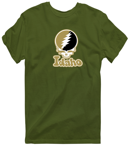 Idaho Stealie Premium Unisex T-Shirt — Design: Idaho University of — Military Green