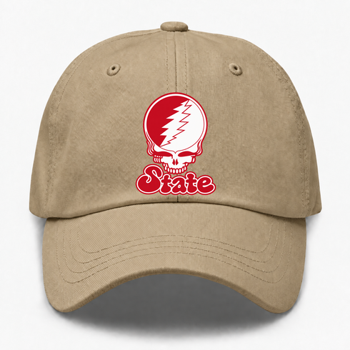 Illinois Stealie Premium Unisex Dad Hat — Design: Illinois State University — Khaki