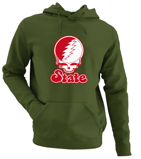 Illinois Stealie Premium Unisex Hoodie — Design: Illinois State University — Military Green