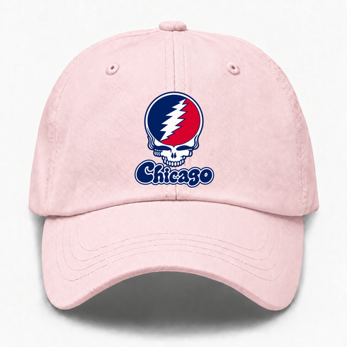 Illinois Stealie Premium Unisex Dad Hat — Design: Illinois University of Chicago — Pink
