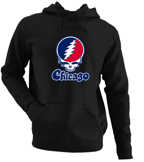 Illinois Stealie Premium Unisex Hoodie — Design: Illinois University of Chicago — Black