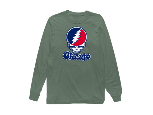 Illinois Stealie Premium Unisex Long-Sleeve — Design: Illinois University of Chicago — Light Green