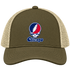 Illinois Stealie Premium Unisex Trucker Cap — Design: Illinois University of Chicago — Moss/Khaki