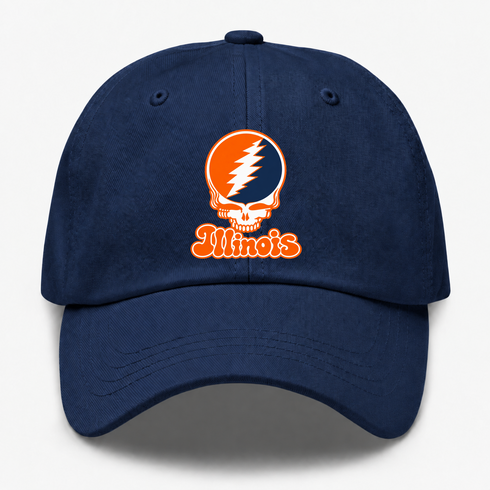 Illinois Stealie Premium Unisex Dad Hat — Design: Illinois University of — Navy