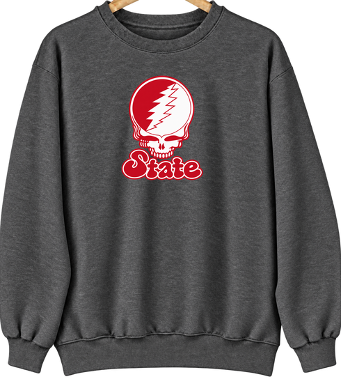 Illinois Stealie Premium Unisex Crewneck — Design: Illinois State University — Dark Heather
