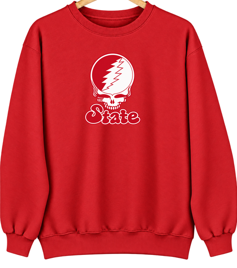 Illinois Stealie Premium Unisex Crewneck — Design: Illinois State University — Red