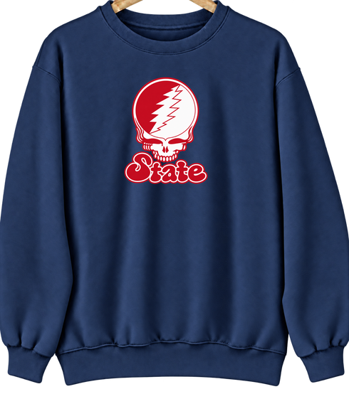 Illinois Stealie Premium Unisex Crewneck — Design: Illinois State University — Navy