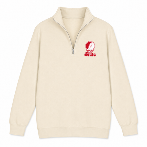 Illinois Stealie Premium Unisex Quarter-Zip — Design: Illinois State University — Sand