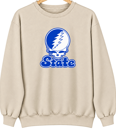 Indiana Stealie Premium Unisex Crewneck — Design: Indiana State University — Sand