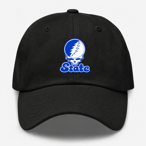Indiana Stealie Premium Unisex Dad Hat — Design: Indiana State University — Black