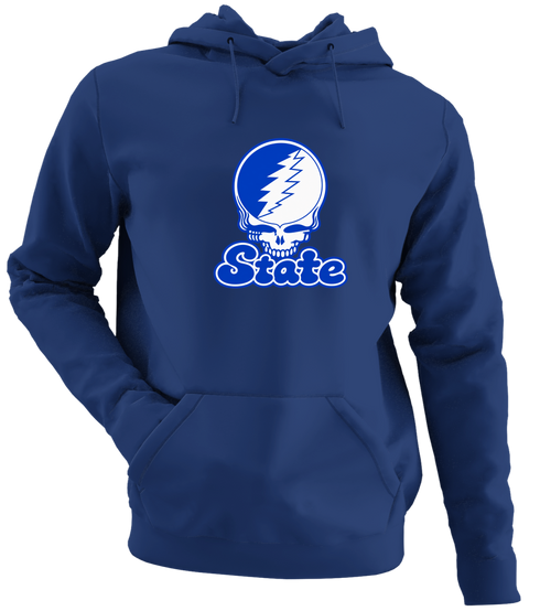 Indiana Stealie Premium Unisex Hoodie — Design: Indiana State University — Navy