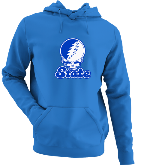 Indiana Stealie Premium Unisex Hoodie — Design: Indiana State University — Heather Royal