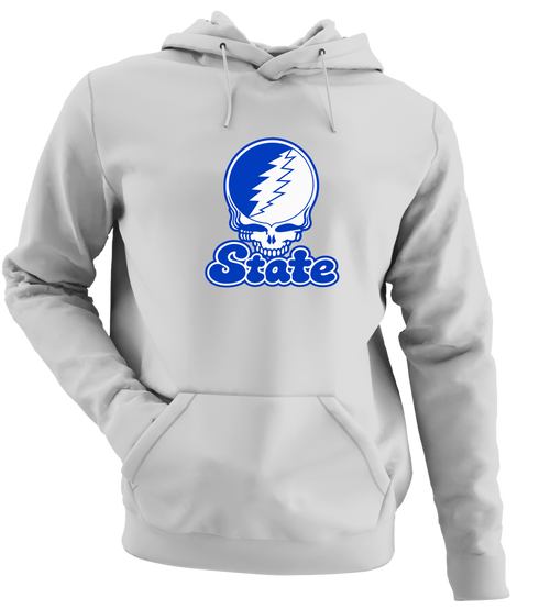 Indiana Stealie Premium Unisex Hoodie — Design: Indiana State University — Sport Grey