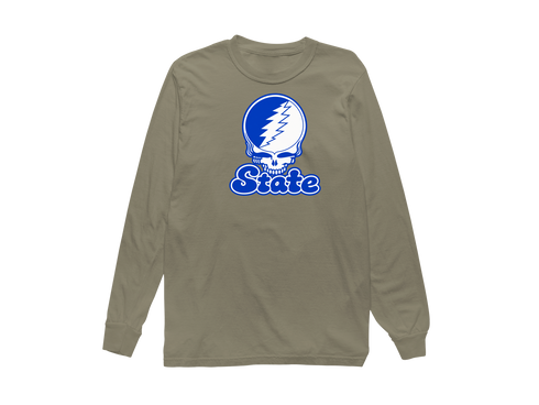 Indiana Stealie Premium Unisex Long-Sleeve — Design: Indiana State University — Sandstone