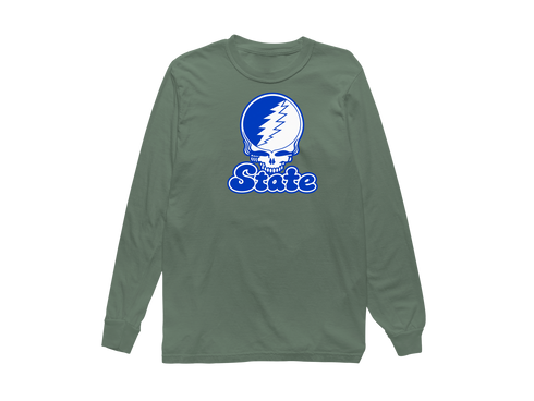 Indiana Stealie Premium Unisex Long-Sleeve — Design: Indiana State University — Light Green