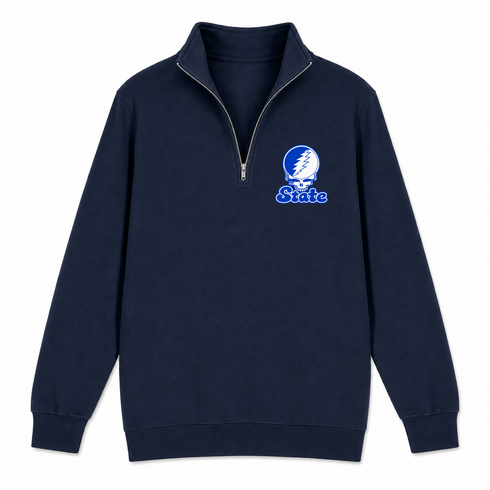 Indiana Stealie Premium Unisex Quarter-Zip — Design: Indiana State University — Navy